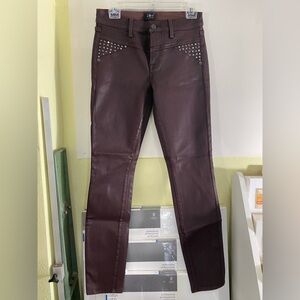 7 For All Mankind Brown Vegan Leather Pants